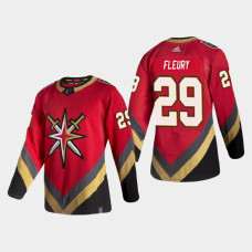 Men's Vegas Golden Knights Marc-Andre Fleury #29 Season Reverse Retro Authentic Pro Special Edition Red Jersey - With 2023 Stanley Cup Patch