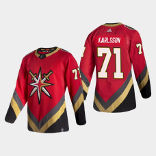 Men's Vegas Golden Knights William Karlsson #71 Season Reverse Retro Authentic Pro Special Edition Red Jersey - With 2023 Stanley Cup Patch