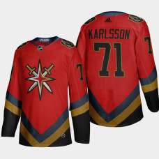 Men Vegas Golden Knights William Karlsson #71 Season Reverse Retro Fourth Authentic Red Jersey - With 2023 Stanley Cup Patch