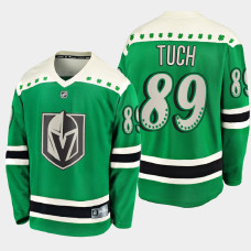 Men's Vegas Golden Knights Alex Tuch #89 St. Patrick's Day Green Jersey - With 2023 Stanley Cup Patch