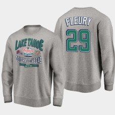 Men's Vegas Golden Knights Marc-andre Fleury #29 Gray 2021 Tahoe Outdoors vs Avalanche Matchup Sweatshirt