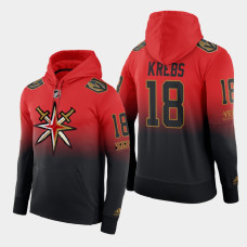 Vegas Golden Knights Peyton Krebs #18 2021 Reverse Retro Gradient Pullover Red Black Hoodie