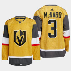 Brayden McNabb #3 Vegas Golden Knights Gold Jersey Home Authentic - With 2023 Stanley Cup Patch