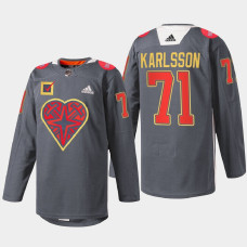 William Karlsson Vegas Golden Knights DonorAwareness 2022 Black #71 Jersey Warm-Up