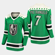 Women Vegas Golden Knights Alex Pietrangelo St. Patrick's Day Jersey - Green - With 2023 Stanley Cup Patch