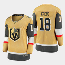 Women Vegas Golden Knights Peyton Krebs Alternate Jersey - Gold - With 2023 Stanley Cup Patch