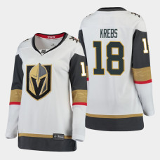 Women Vegas Golden Knights Peyton Krebs Away Jersey - White - With 2023 Stanley Cup Patch