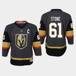 Youth Vegas Golden Knights Mark Stone #61 Home Captain Jersey Black - With 2023 Stanley Cup Patch