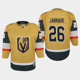Youth Vegas Golden Knights Mattias Janmark #26 Alternate Jersey Gold - With 2023 Stanley Cup Patch