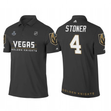 Vegas Golden Knights #4 Clayton Stoner Heather Gray 2018 Stanley Cup Final Name and Number Polo Shirt