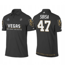 Vegas Golden Knights #47 Luca Sbisa Heather Gray 2018 Stanley Cup Final Name and Number Polo Shirt