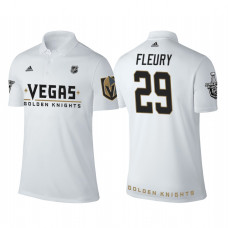 Vegas Golden Knights #29 Marc-Andre Fleury white 2018 Stanley Cup Polo Shirt