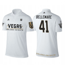 Vegas Golden Knights #41 Pierre-Edouard Bellemare white 2018 Stanley Cup Polo Shirt