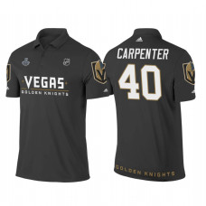 Vegas Golden Knights #40 Ryan Carpenter Heather Gray 2018 Stanley Cup Final Name and Number Polo Shirt