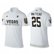 Vegas Golden Knights Stefan Matteau white 2018 Stanley Cup Polo Shirt