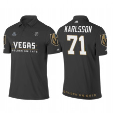 Vegas Golden Knights #71 William Karlsson Heather Gray 2018 Stanley Cup Final Name and Number Polo Shirt