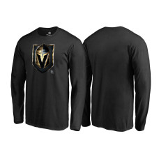 Vegas Golden Knights Black Midnight Mascot Long Sleeve Team Logo T-Shirt