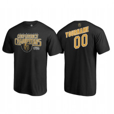 Custom Vegas Golden Knights Western Conference Champions 2018 Interference Black T-Shirt