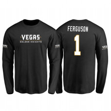 Vegas Golden Knights #1 Dylan Ferguson #1 Black Name And Number Long Sleeve T-Shirt
