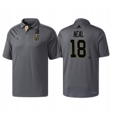 Vegas Golden Knights #18 James Neal Heather Gray 2018 Stanley Cup Final Pro Locker Room Polo Shirt
