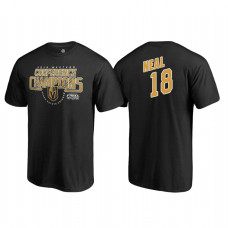 Vegas Golden Knights #18 James Neal Western Conference Champions 2018 Interference Name and Number Black T-shirt
