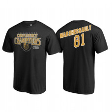 Vegas Golden Knights #81 Jonathan Marchessault Western Conference Champions 2018 Interference Name and Number Black T-shirt