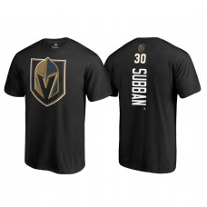 Vegas Golden Knights #30 Malcolm Subban Black Fanatics Branded Name and Number Primary Logo Shirt 2018