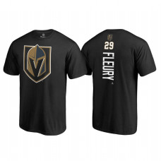 Vegas Golden Knights #29 Marc-Andre Fleury Black Name and Number Primary Logo Shirt 2018