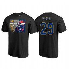 Vegas Golden Knights #29 Marc-Andre Fleury Stanley Cup Final 2018 Dueling Odd Man Rush Name and Number Black T-shirt