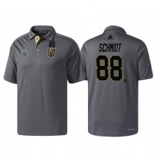 Vegas Golden Knights #88 Nate Schmidt Heather Gray 2018 Stanley Cup Final Pro Locker Room Polo Shirt