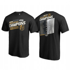 Vegas Golden Knights Western Conference Champions 2018 Shorthanded Roster Black T-Shirt