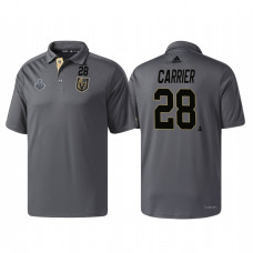 Vegas Golden Knights #28 William Carrier Heather Gray 2018 Stanley Cup Final Pro Locker Room Polo Shirt
