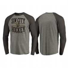 Vegas Golden Knights Black Hometown Collection Long Sleeve Raglan Tri-Blend T-Shirt