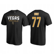 Vegas Golden Knights #77 Brad Hunt 2018 Stanley Cup Final Goes Gold Name and Number Black T-Shirt