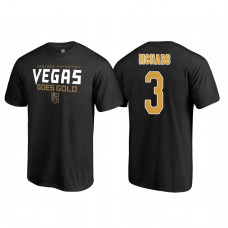 Vegas Golden Knights #3 Brayden McNabb 2018 Stanley Cup Final Goes Gold Name and Number Black T-Shirt