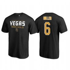 Vegas Golden Knights #6 Colin Miller 2018 Stanley Cup Final Goes Gold Name and Number Black T-Shirt