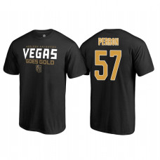 Vegas Golden Knights #57 David Perron 2018 Stanley Cup Final Goes Gold Name and Number Black T-Shirt