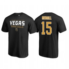 Vegas Golden Knights #15 Jon Merrill 2018 Stanley Cup Final Goes Gold Name and Number Black T-Shirt