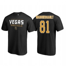 Vegas Golden Knights #81 Jonathan Marchessault 2018 Stanley Cup Final Goes Gold Name and Number Black T-Shirt