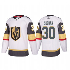 Vegas Golden Knights #30 Malcolm Subban Authentic Player White Away Jersey