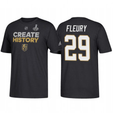 Vegas Golden Knights #29 Marc-Andre Fleury 2018 Stanley Cup Final Create History Name and Number Black T-Shirt