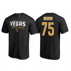 Vegas Golden Knights #75 Ryan Reaves 2018 Stanley Cup Final Goes Gold Name and Number Black T-Shirt