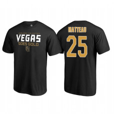 Vegas Golden Knights Stefan Matteau 2018 Stanley Cup Final Goes Gold Name and Number Black T-Shirt