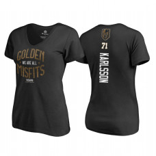 Women's Vegas Golden Knights #71 William Karlsson 2018 Stanley Cup Final Golden Misfits Name and Number Black T-shirt