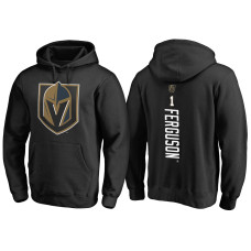 Vegas Golden Knights #1 Dylan Ferguson Black Name And Number Pullover Hoodie