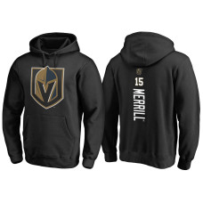 Vegas Golden Knights #15 Jon Merrill Black Name And Number Pullover Hoodie