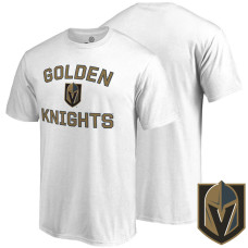 Vegas Golden Knights White Team Name And Logo T-shirt