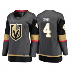 Women's Vegas Golden Knights #4 Clayton Stoner 2018 Stanley Cup Final Bound Breakaway Home Jersey Grey
