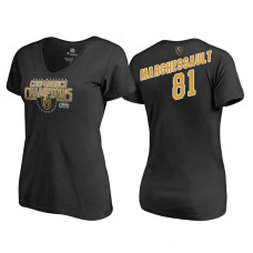 Women's Vegas Golden Knights #81 Jonathan Marchessault Western Conference Champions 2018 Interference V-Neck Black T-Shirt