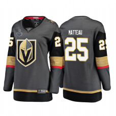 Women's Vegas Golden Knights #25 Stefan Matteau 2018 Stanley Cup Final Bound Breakaway Home Jersey Grey